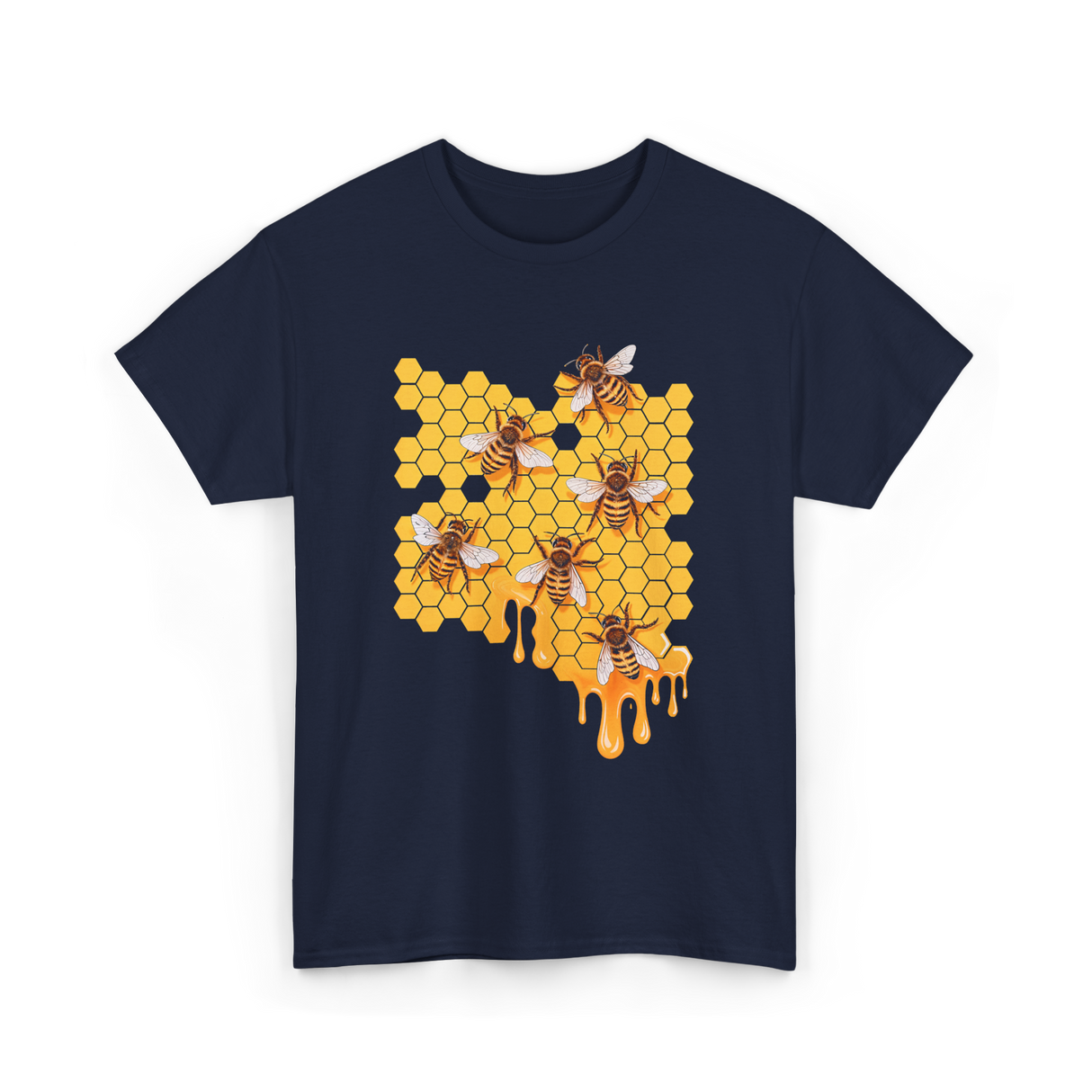 Honey Bee Hive Beekeeping T-Shirt - Navy