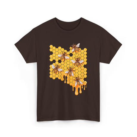 Honey Bee Hive Beekeeping T-Shirt - Dark Chocolate