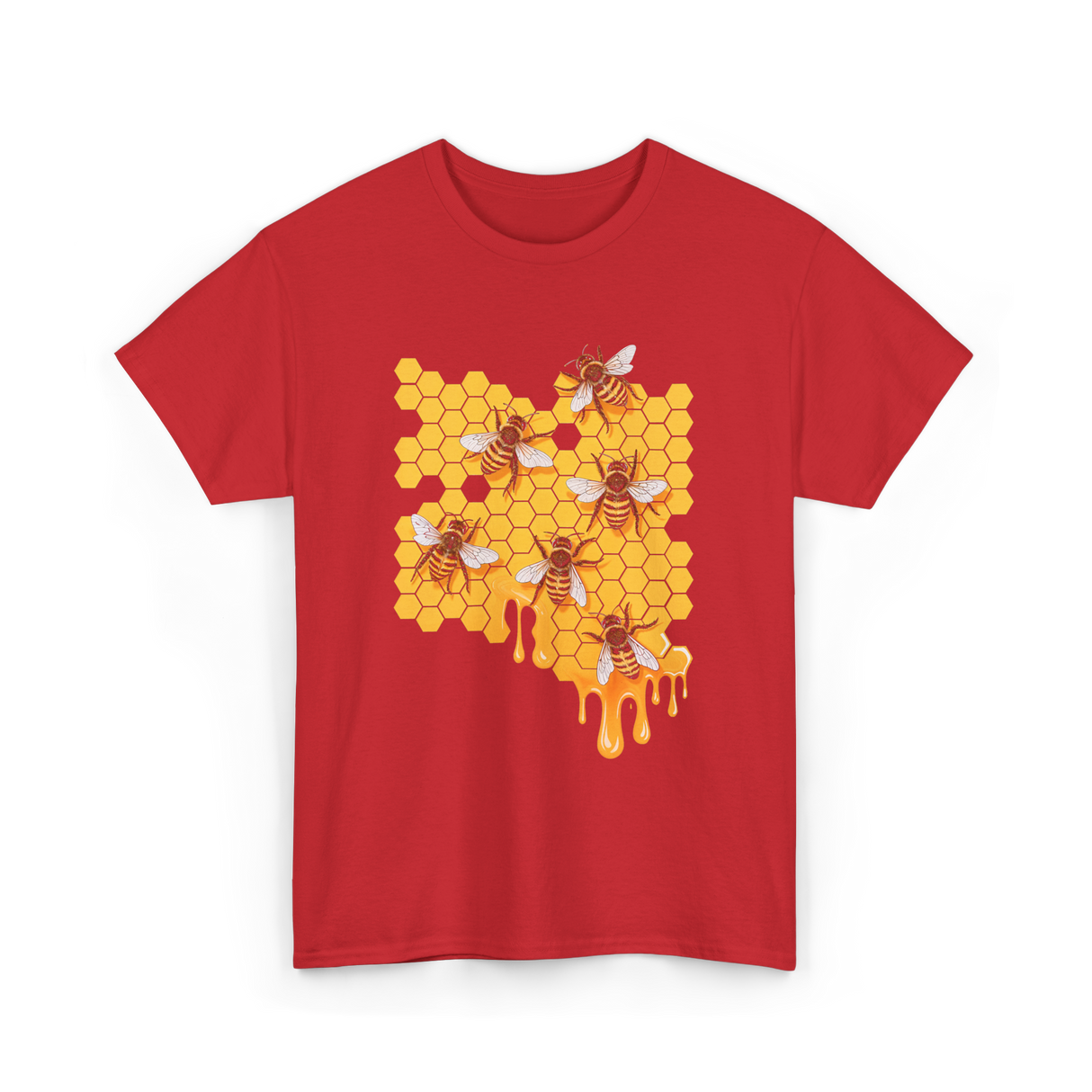 Honey Bee Hive Beekeeping T-Shirt - Red