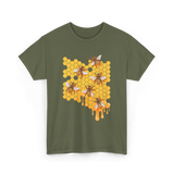 Honey Bee Hive Beekeeping T-Shirt - Military Green