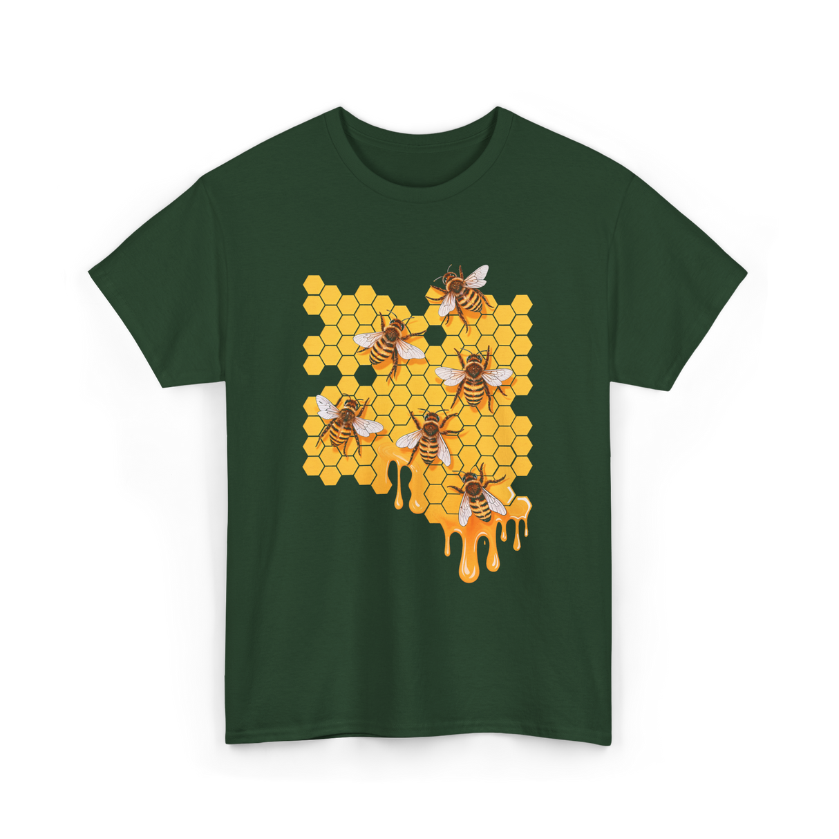 Honey Bee Hive Beekeeping T-Shirt - Forest Green