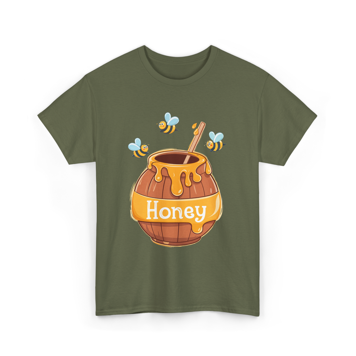 Honey Beekeeping Bees Hive T-Shirt - Military Green