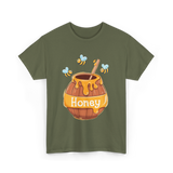 Honey Beekeeping Bees Hive T-Shirt - Military Green