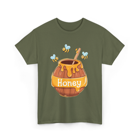 Honey Beekeeping Bees Hive T-Shirt - Military Green