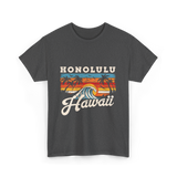 Honolulu Hawaii Waves Surfing T-Shirt - Dark Heather