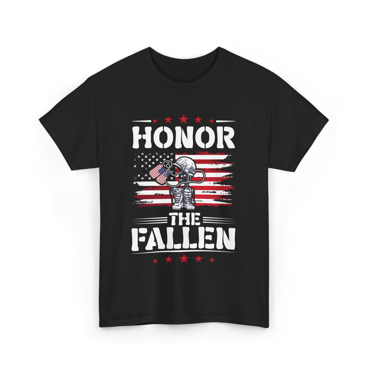 Honor The Fallen Veteran Memorial T-Shirt - Black