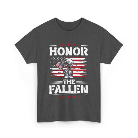 Honor The Fallen Veteran Memorial T-Shirt - Dark Heather