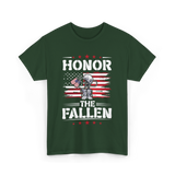 Honor The Fallen Veteran Memorial T-Shirt - Forest Green