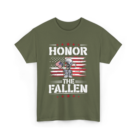 Honor The Fallen Veteran Memorial T-Shirt - Military Green