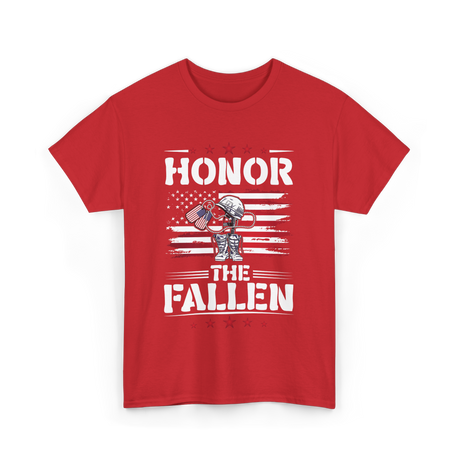 Honor The Fallen Veteran Memorial T-Shirt - Red