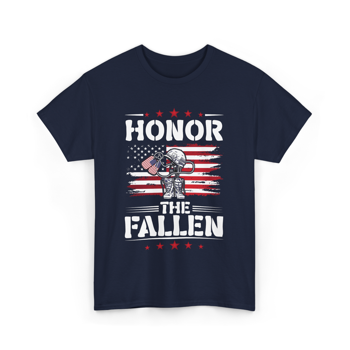 Honor The Fallen Veteran Memorial T-Shirt - Navy