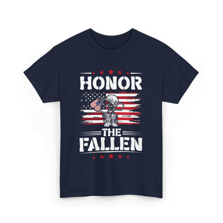 Honor The Fallen Veteran Memorial T-Shirt - Navy