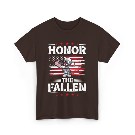 Honor The Fallen Veteran Memorial T-Shirt - Dark Chocolate