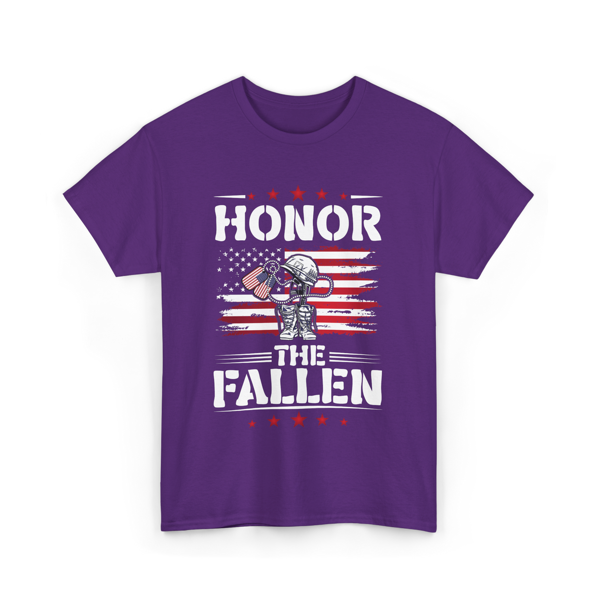 Honor The Fallen Veteran Memorial T-Shirt - Purple