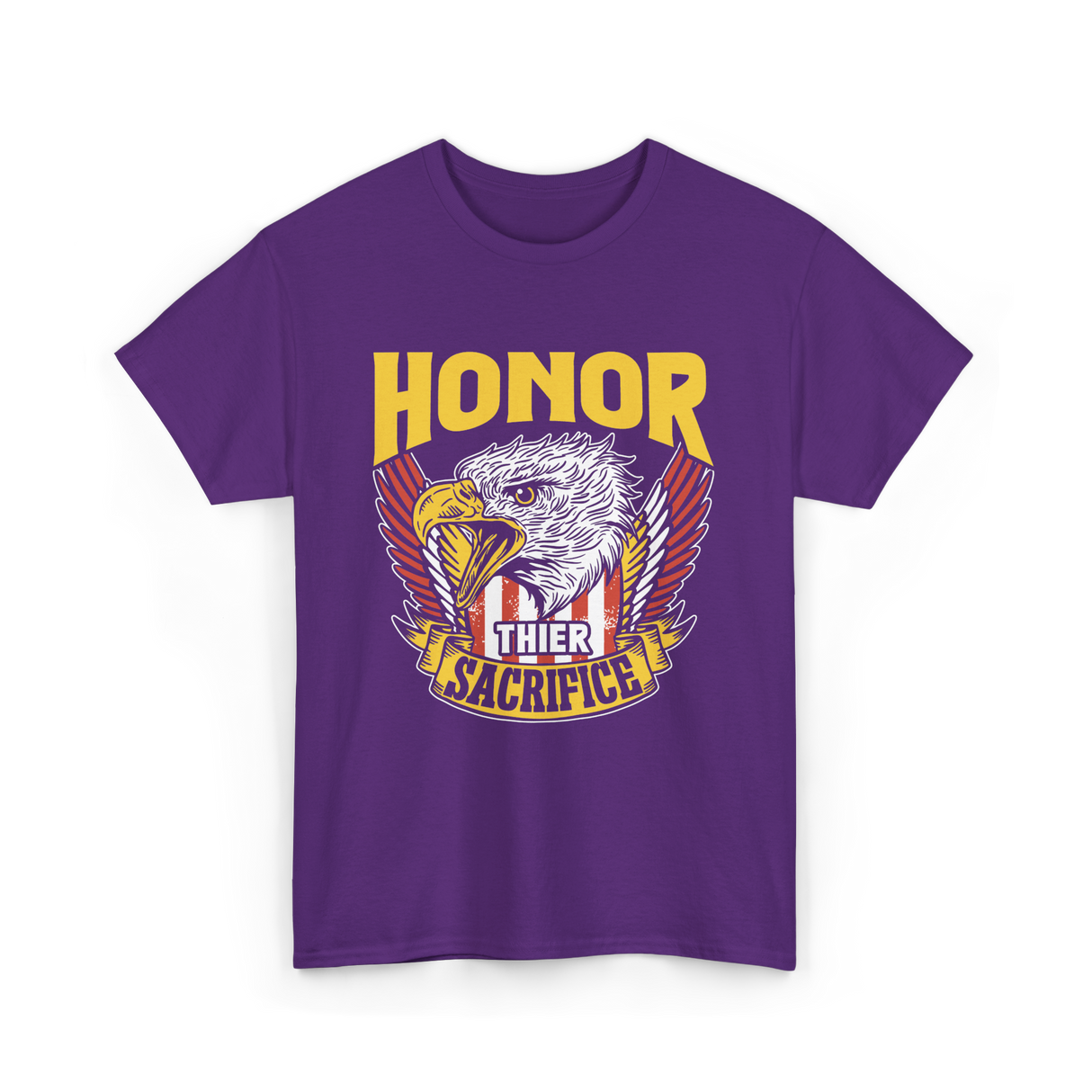 Honor Their Sacrifice Veteran Tribute T-Shirt - Purple