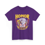 Honor Their Sacrifice Veteran Tribute T-Shirt - Purple