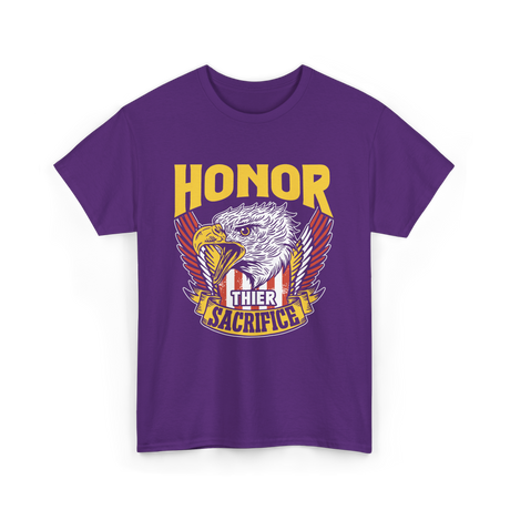 Honor Their Sacrifice Veteran Tribute T-Shirt - Purple