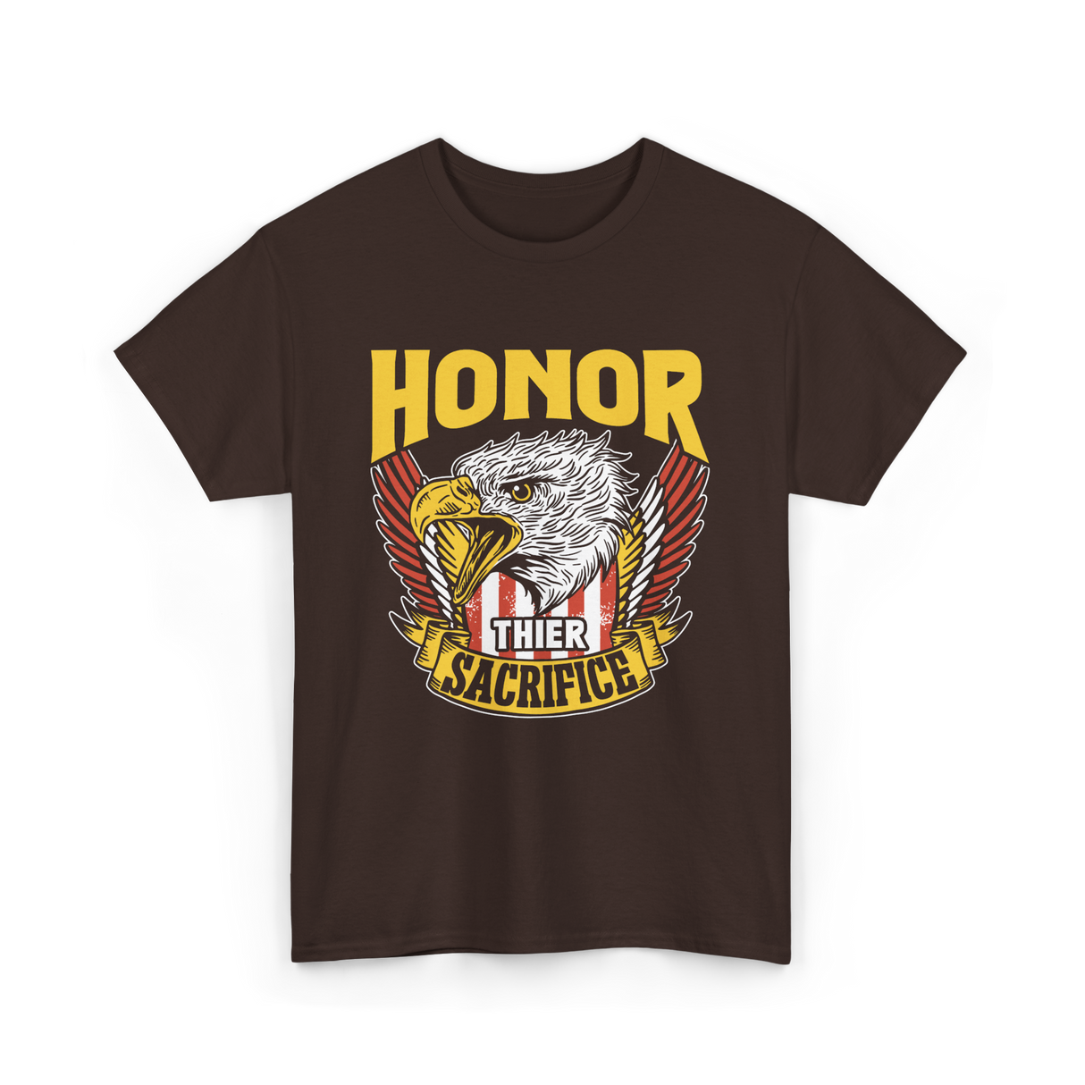 Honor Their Sacrifice Veteran Tribute T-Shirt - Dark Chocolate