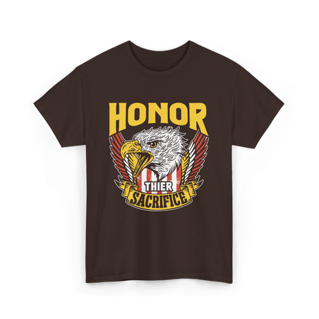 Honor Their Sacrifice Veteran Tribute T-Shirt - Dark Chocolate