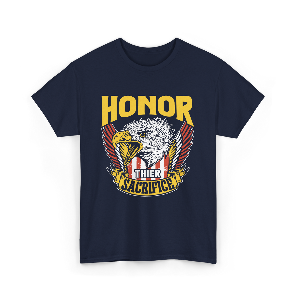 Honor Their Sacrifice Veteran Tribute T-Shirt - Navy