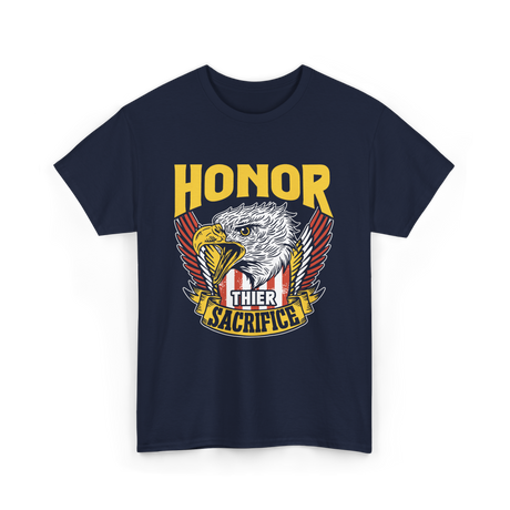 Honor Their Sacrifice Veteran Tribute T-Shirt - Navy