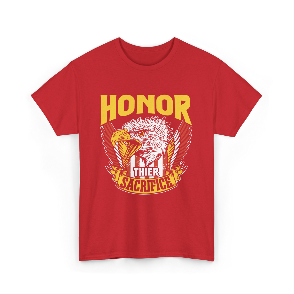 Honor Their Sacrifice Veteran Tribute T-Shirt - Red