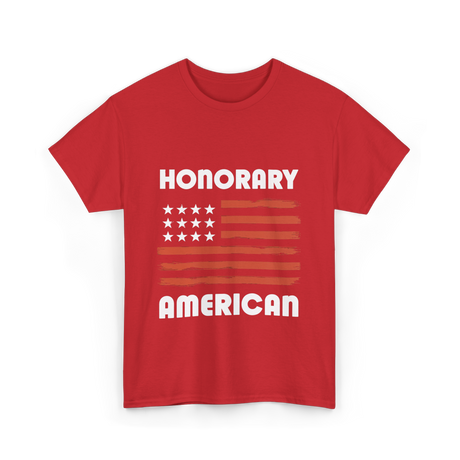 Honorary American Flag Patriotism T-Shirt - Red