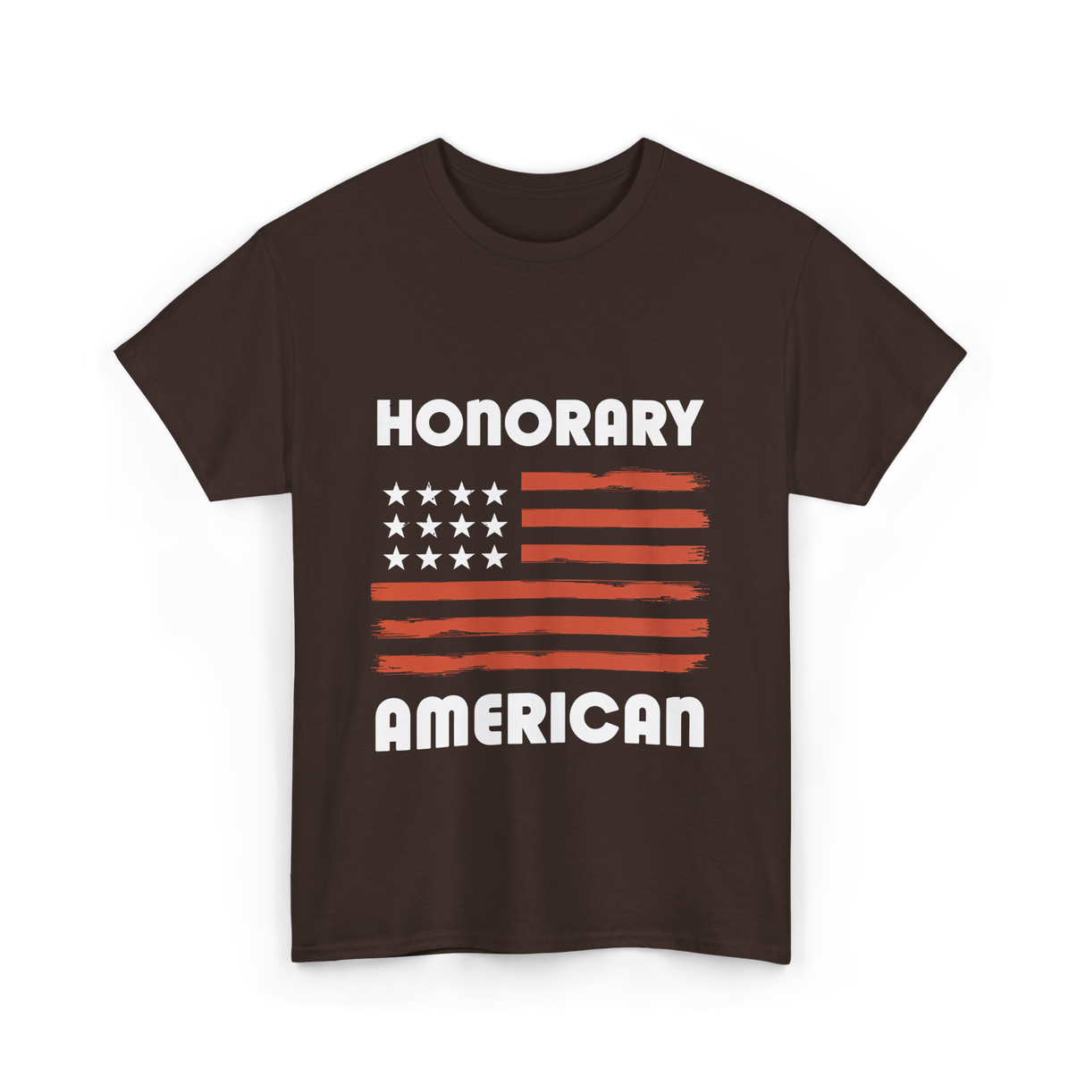 Honorary American Flag Patriotism T-Shirt - Dark Chocolate