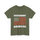 Honorary American Flag Patriotism T-Shirt - Military Green