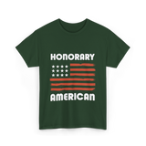 Honorary American Flag Patriotism T-Shirt - Forest Green