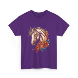 Horse Floral Love Equine T-Shirt - Purple