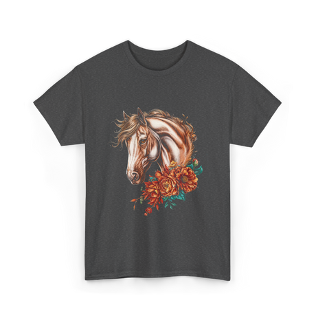 Horse Floral Love Equine T-Shirt - Dark Heather