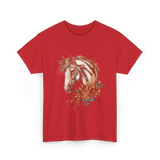 Horse Floral Love Equine T-Shirt - Red