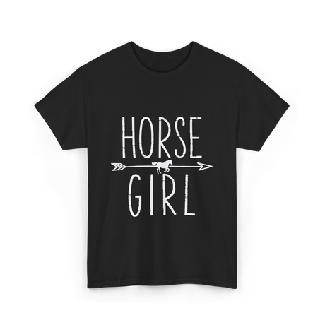 Horse Girl Equestrian Horseback Riding T-Shirt - Black