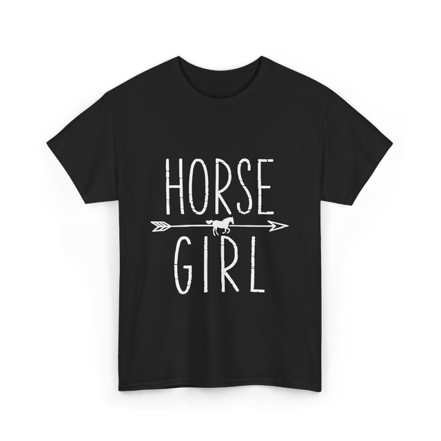 Horse Girl Equestrian Horseback Riding T-Shirt - Black