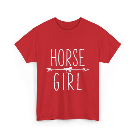 Horse Girl Equestrian Horseback Riding T-Shirt - Red