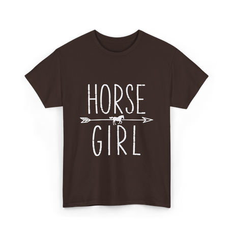 Horse Girl Equestrian Horseback Riding T-Shirt - Dark Chocolate