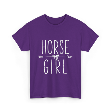 Horse Girl Equestrian Horseback Riding T-Shirt - Purple