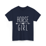 Horse Girl Equestrian Horseback Riding T-Shirt - Navy