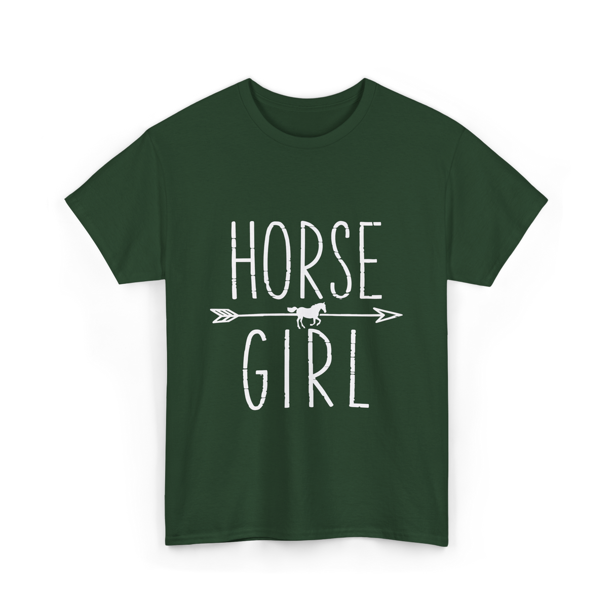 Horse Girl Equestrian Horseback Riding T-Shirt - Forest Green