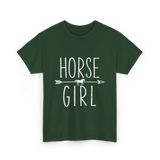 Horse Girl Equestrian Horseback Riding T-Shirt - Forest Green