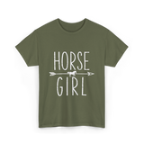 Horse Girl Equestrian Horseback Riding T-Shirt - Military Green