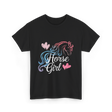 Horse Girl Love Horses Equestrian T-Shirt - Black