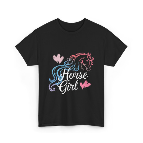 Horse Girl Love Horses Equestrian T-Shirt - Black