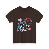 Horse Girl Love Horses Equestrian T-Shirt - Dark Chocolate