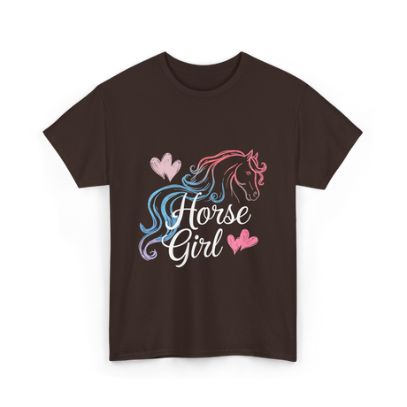 Horse Girl Love Horses Equestrian T-Shirt - Dark Chocolate