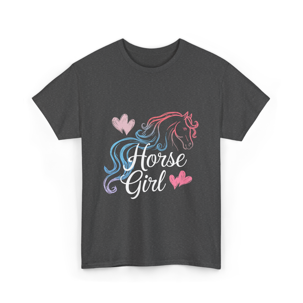 Horse Girl Love Horses Equestrian T-Shirt - Dark Heather