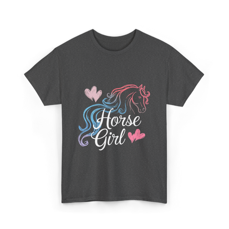 Horse Girl Love Horses Equestrian T-Shirt - Dark Heather