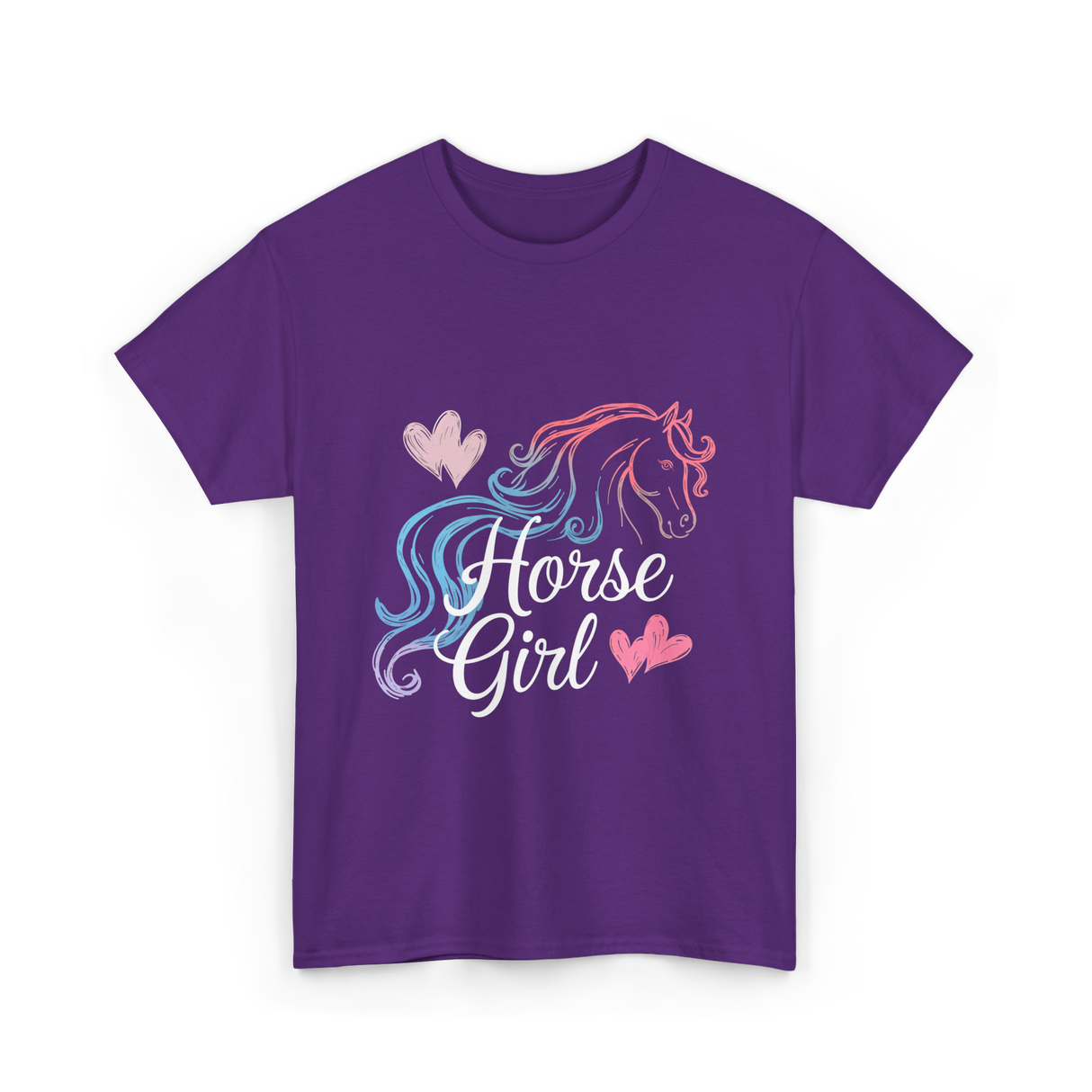 Horse Girl Love Horses Equestrian T-Shirt - Purple