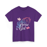 Horse Girl Love Horses Equestrian T-Shirt - Purple